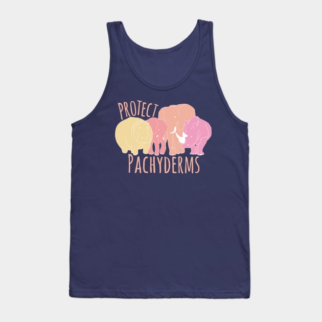 Protect Pachyderms - Pink Tank Top by oliviabrett21